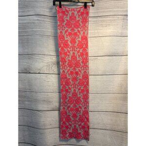 Ann Taylor LOFT Pink Floral Knit Scarf OS